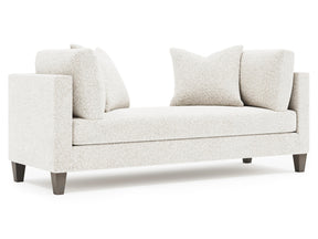 Saxon White/Cream Fabric Chaise - Ornate Home