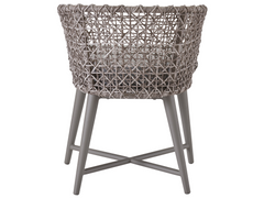 Saybrook Fog Aluminum/Soft Gray Wicker Dining Chair - Ornate Home