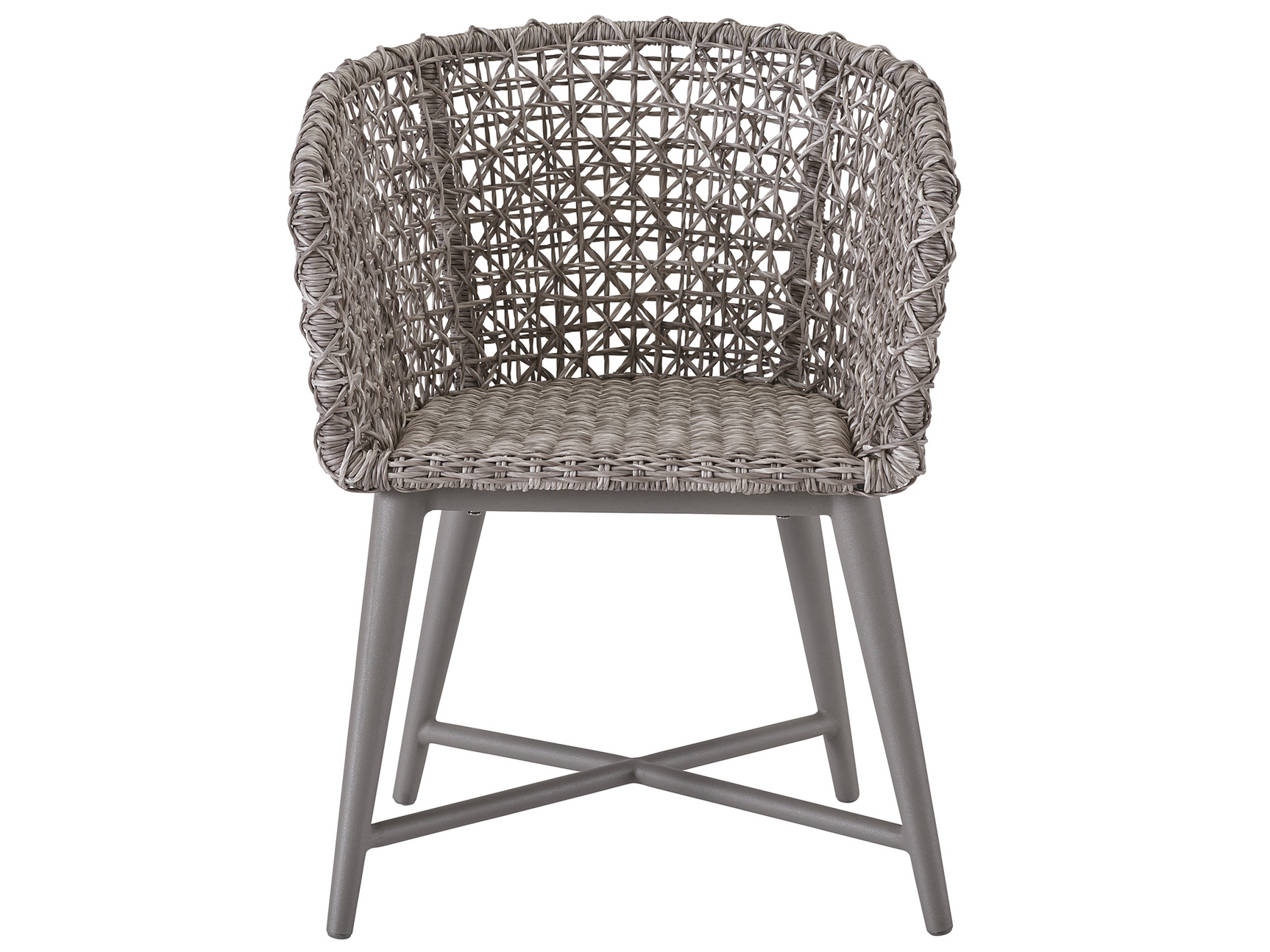 Saybrook Fog Aluminum/Soft Gray Wicker Dining Chair - Ornate Home