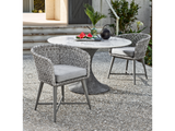 Saybrook Fog Aluminum/Soft Gray Wicker Dining Chair - Ornate Home