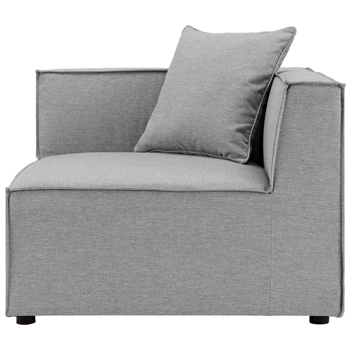 Saybrook Gray 4-Piece Outdoor Patio Upholstered Sectional Sofa - 34.5x138" - Ornate Home