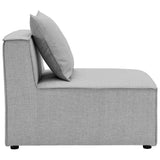 Saybrook Gray 4-Piece Outdoor Patio Upholstered Sectional Sofa - 34.5x138" - Ornate Home