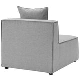 Saybrook Gray 4-Piece Outdoor Patio Upholstered Sectional Sofa - 34.5x138" - Ornate Home