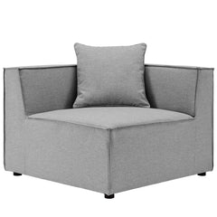 Saybrook Gray 4-Piece Outdoor Patio Upholstered Sectional Sofa - 64x103.5" - Ornate Home