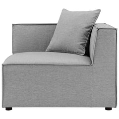 Saybrook Gray 4-Piece Outdoor Patio Upholstered Sectional Sofa - 64x103.5" - Ornate Home