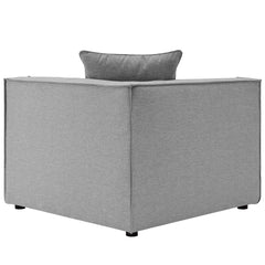 Saybrook Gray 7-Piece Outdoor Patio Upholstered Sectional Sofa - Ornate Home