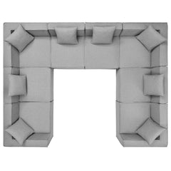 Saybrook Gray 8-Piece Outdoor Patio Upholstered Sectional Sofa - Ornate Home