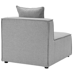 Saybrook Gray Outdoor Patio Upholstered Sectional Sofa Armless Chair - Ornate Home