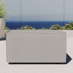 Saybrook Gray Outdoor Patio Upholstered Sectional Sofa Ottoman - Ornate Home
