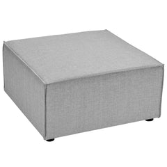Saybrook Gray Outdoor Patio Upholstered Sectional Sofa Ottoman - Ornate Home