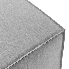 Saybrook Gray Outdoor Patio Upholstered Sectional Sofa Ottoman - Ornate Home