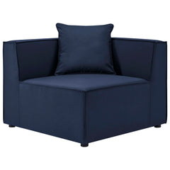 Saybrook Navy 3-Piece Outdoor Patio Upholstered Sectional Sofa - Ornate Home