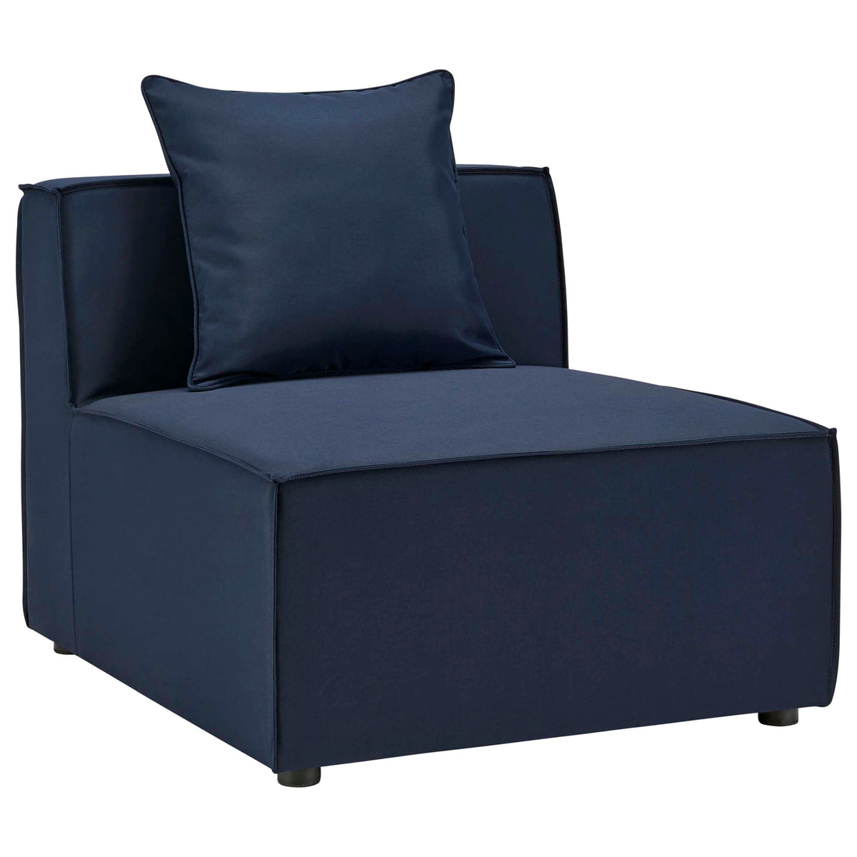 Saybrook Navy 4-Piece Outdoor Patio Upholstered Sectional Sofa - 34.5x138" - Ornate Home