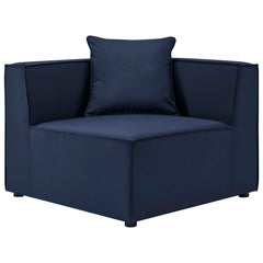 Saybrook Navy 4-Piece Outdoor Patio Upholstered Sectional Sofa - 64x103.5" - Ornate Home