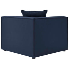 Saybrook Navy 4-Piece Outdoor Patio Upholstered Sectional Sofa - 64x103.5" - Ornate Home