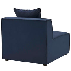 Saybrook Navy 4-Piece Outdoor Patio Upholstered Sectional Sofa - 64x103.5" - Ornate Home