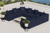 Saybrook Navy 8-Piece Outdoor Patio Upholstered Sectional Sofa - Ornate Home