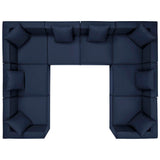 Saybrook Navy 8-Piece Outdoor Patio Upholstered Sectional Sofa - Ornate Home