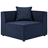 Saybrook Navy 8-Piece Outdoor Patio Upholstered Sectional Sofa - Ornate Home