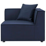 Saybrook Navy 8-Piece Outdoor Patio Upholstered Sectional Sofa - Ornate Home