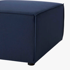 Saybrook Navy Blue Outdoor Patio Upholstered Sectional Sofa Armless Chair - Ornate Home