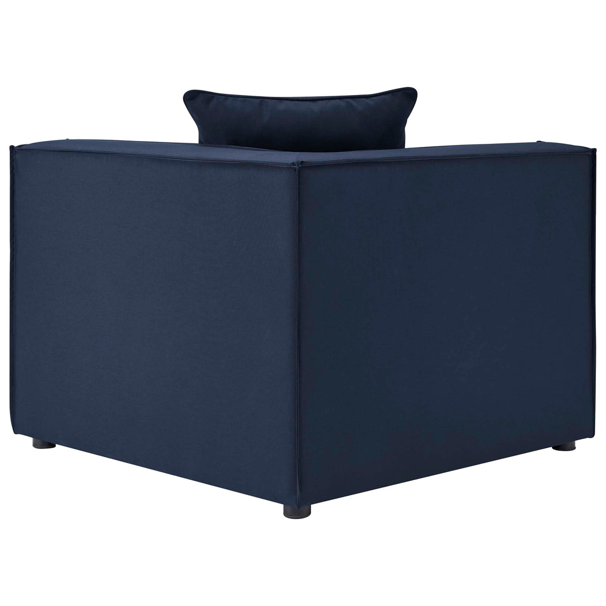 Saybrook Navy Outdoor Patio Upholstered Loveseat and Ottoman Set - Ornate Home