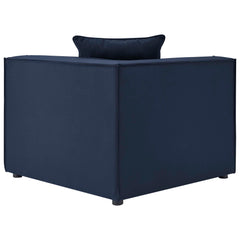 Saybrook Navy Outdoor Patio Upholstered Sectional Sofa Corner Chair - Ornate Home