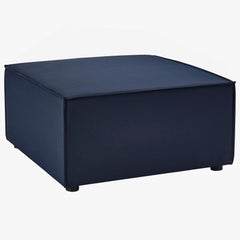 Saybrook Navy Outdoor Patio Upholstered Sectional Sofa Ottoman - Ornate Home