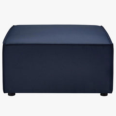 Saybrook Navy Outdoor Patio Upholstered Sectional Sofa Ottoman - Ornate Home