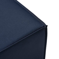 Saybrook Navy Outdoor Patio Upholstered Sectional Sofa Ottoman - Ornate Home