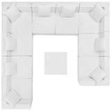 Saybrook White 10-Piece Outdoor Patio Upholstered Sectional Sofa - Ornate Home
