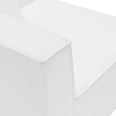 Saybrook White 4-Piece Outdoor Patio Upholstered Sectional Sofa - 34.5x138" - Ornate Home