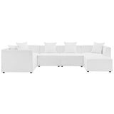 Saybrook White 6-Piece Outdoor Patio Upholstered Sectional Sofa - 69x138" - Ornate Home