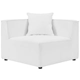 Saybrook White 8-Piece Outdoor Patio Upholstered Sectional Sofa - Ornate Home