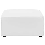 Saybrook White Outdoor Patio Upholstered Loveseat and Ottoman Set - Ornate Home