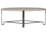 Sayers White Travertine/Oil-Rubbed Bronze Cocktail Table - Ornate Home