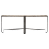 Sayers White Travertine/Oil-Rubbed Bronze Cocktail Table - Ornate Home