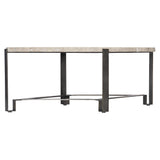 Sayers White Travertine/Oil-Rubbed Bronze Cocktail Table - Ornate Home