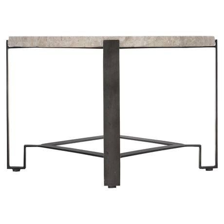 Sayers White Travertine/Oil-Rubbed Bronze Cocktail Table - Ornate Home