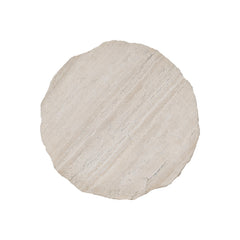 Sayers White Travertine/Oil-Rubbed Bronze Side Table - Ornate Home