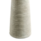 Saylor White/Gray Carved Ribbed Wood Floor Lamp With Drum Shade
