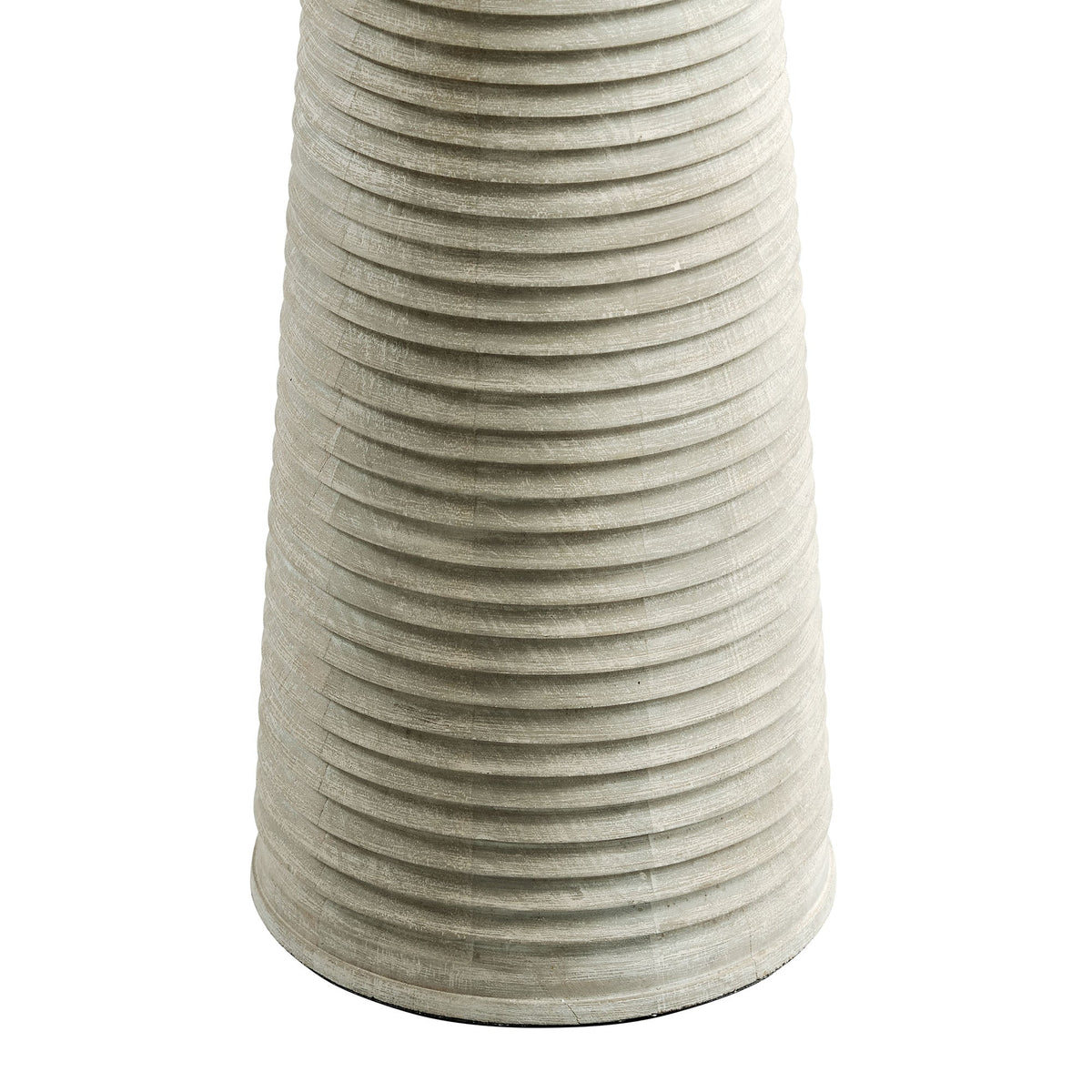 Saylor White/Gray Carved Ribbed Wood Floor Lamp With Drum Shade