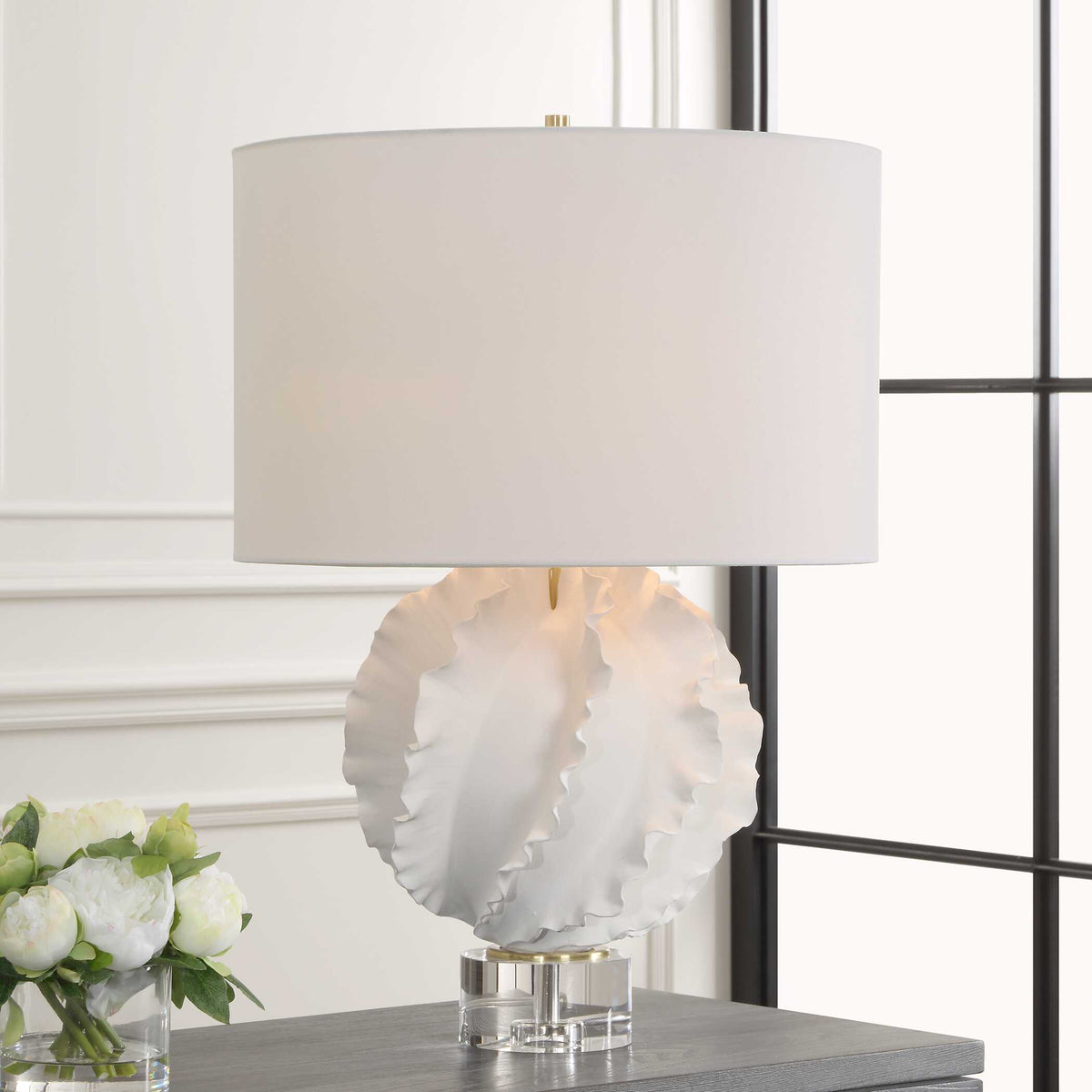 Saylor White Table Lamp - Ornate Home