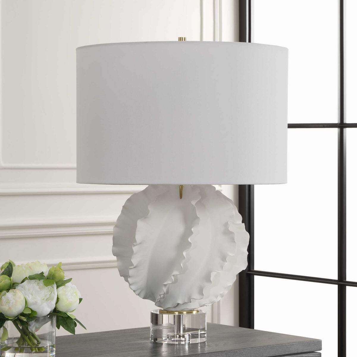 Saylor White Table Lamp - Ornate Home