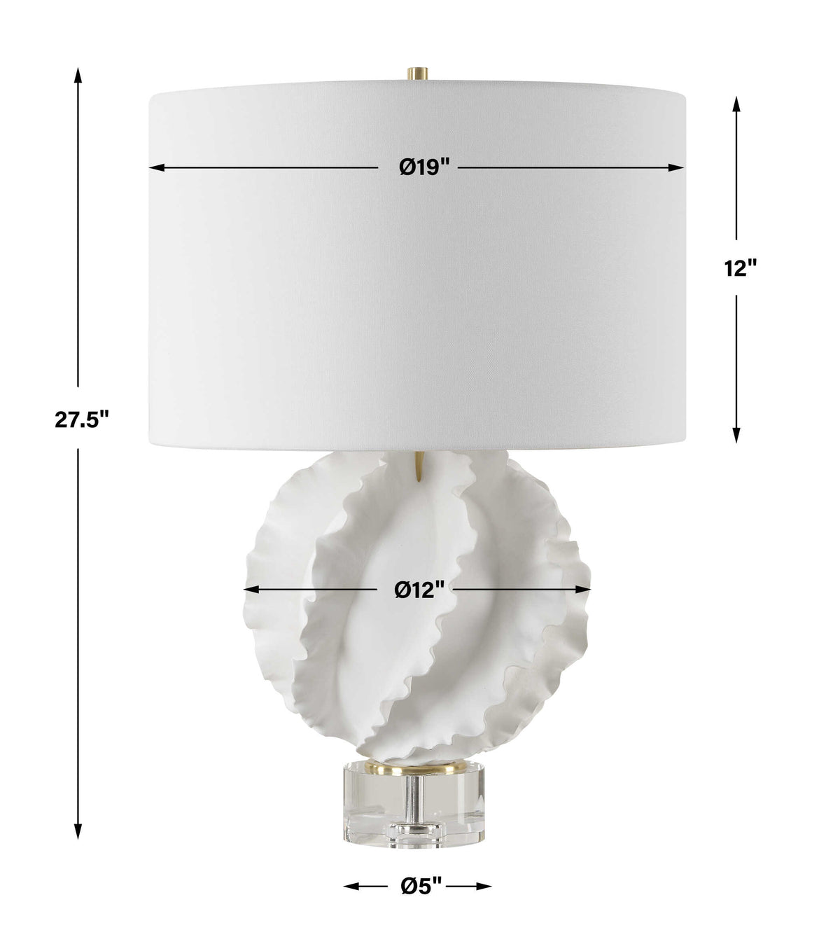 Saylor White Table Lamp - Ornate Home