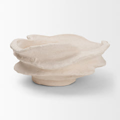 Scala Cream Textured Ceramic Organic Forms Decorative Bowl - Ornate Home