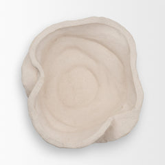 Scala Cream Textured Ceramic Organic Forms Decorative Bowl - Ornate Home