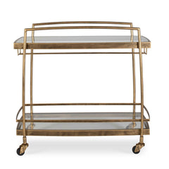 Scarritt Antique Brass Bar Cart - Ornate Home