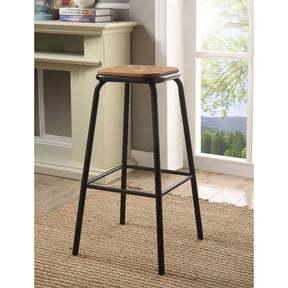 Scarus Natural/Black Bar Stool (Set of 2) - Ornate Home