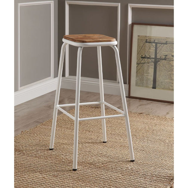 Scarus Natural/White Bar Stool (Set of 2) - Ornate Home